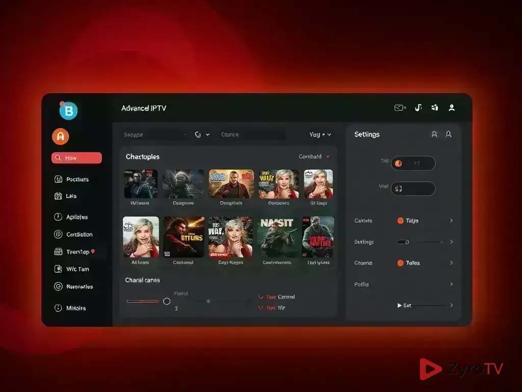 Dashboard showing ZyroTV advanced features