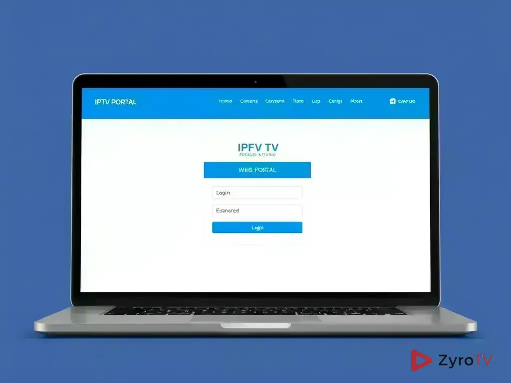 ZyroTV web portal login interface